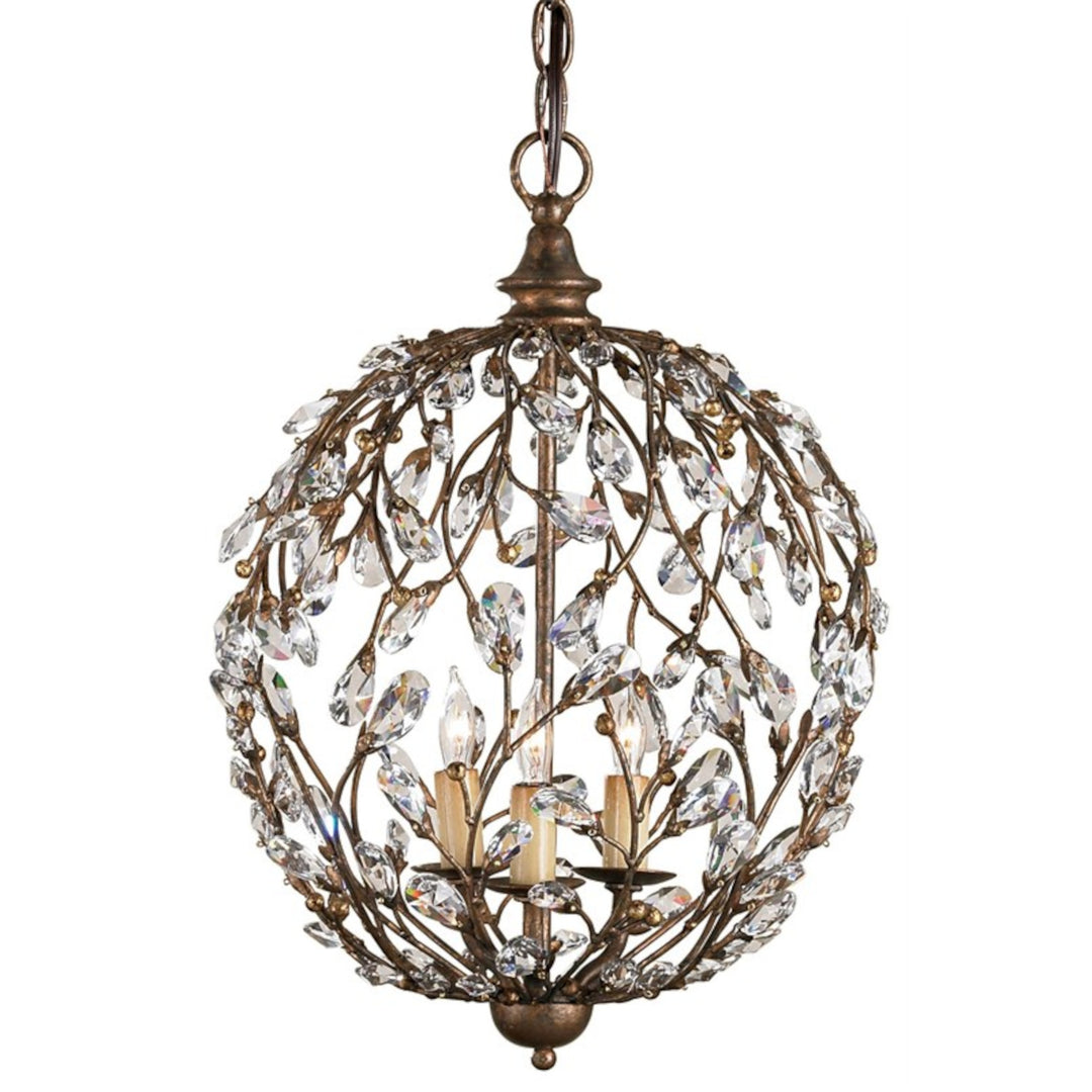 Crystal Bud Gold Orb Chandelier