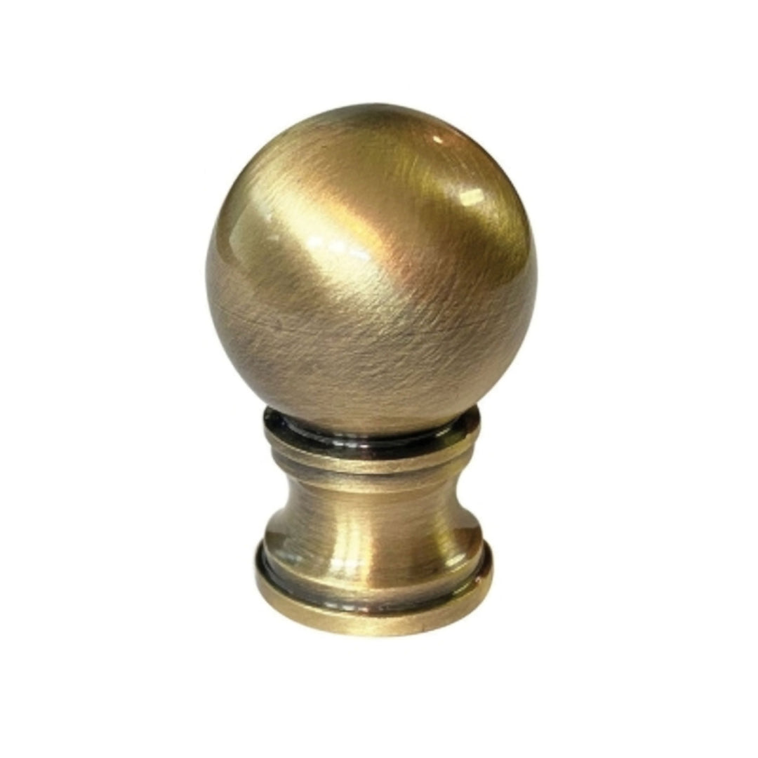 Solid Brass Ball Finial - Antique Brass