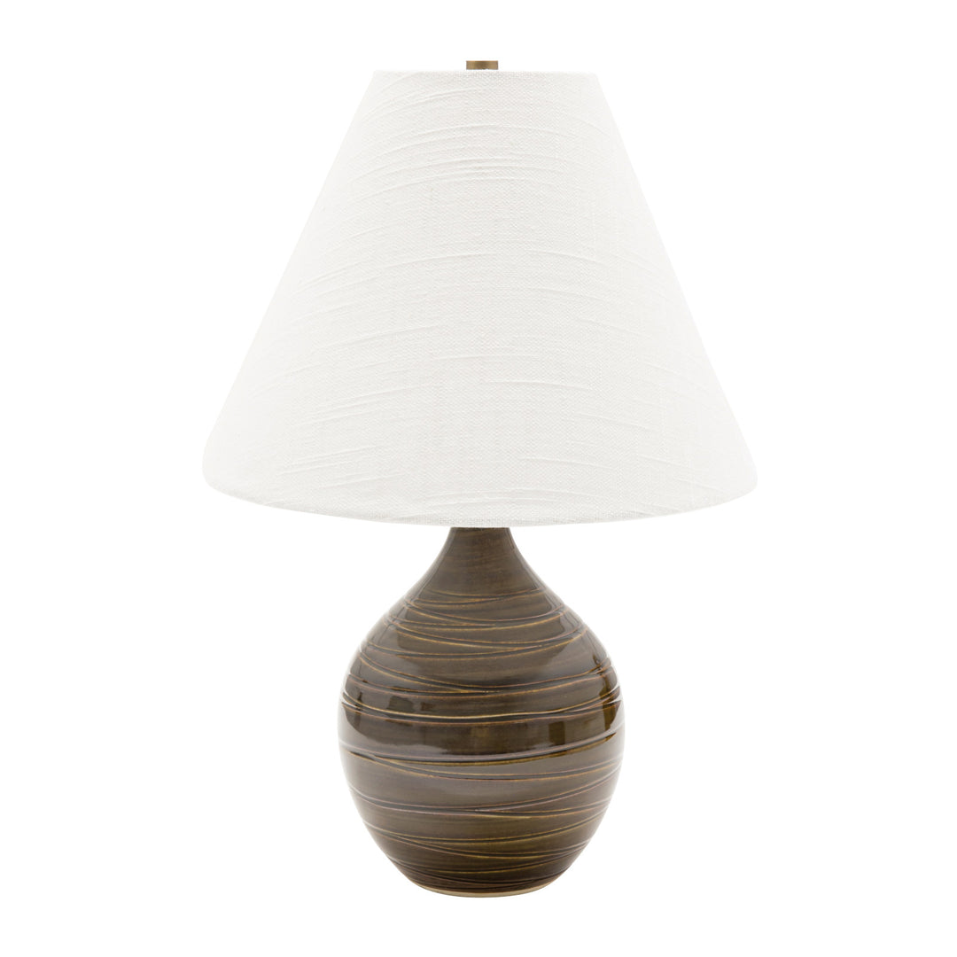 Scored Brown Gloss Table Lamp