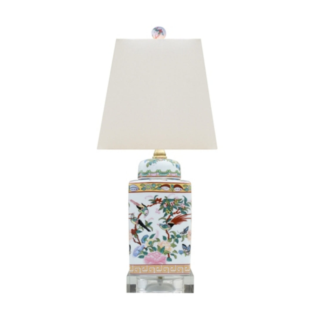 PORCELAIN ROSE CANTON TEA JAR LAMP