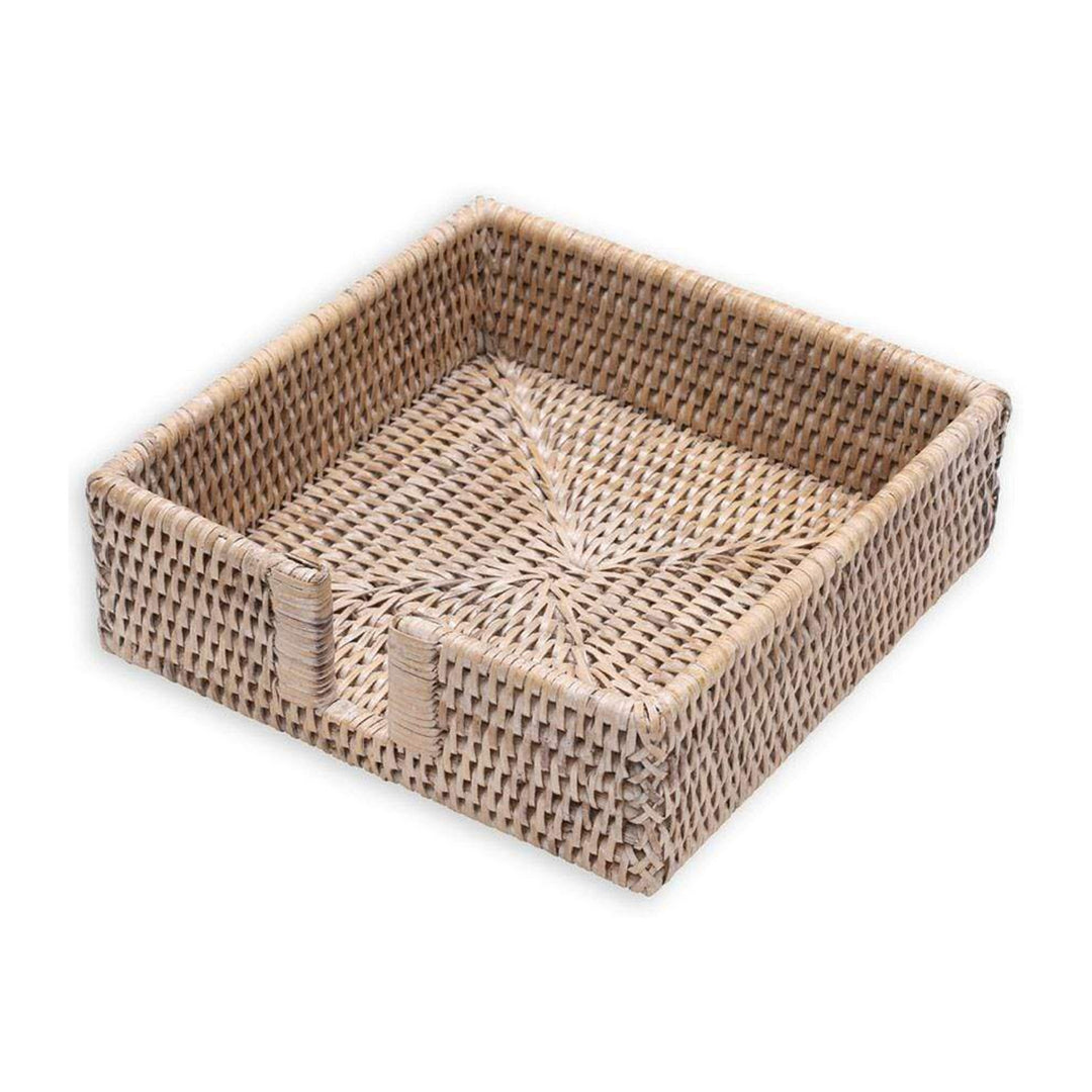 Rattan Luncheon Napkin Holder - White