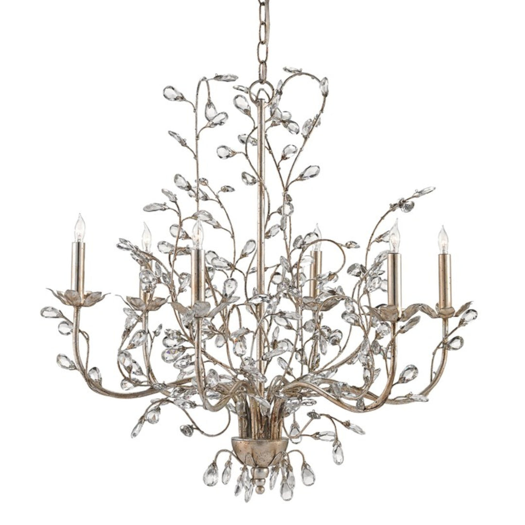Crystal Bud Medium Silver Chandelier