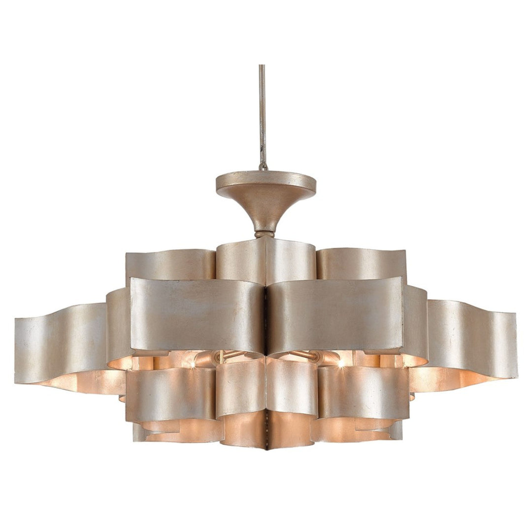 Grand Lotus Large Silver Chandelier