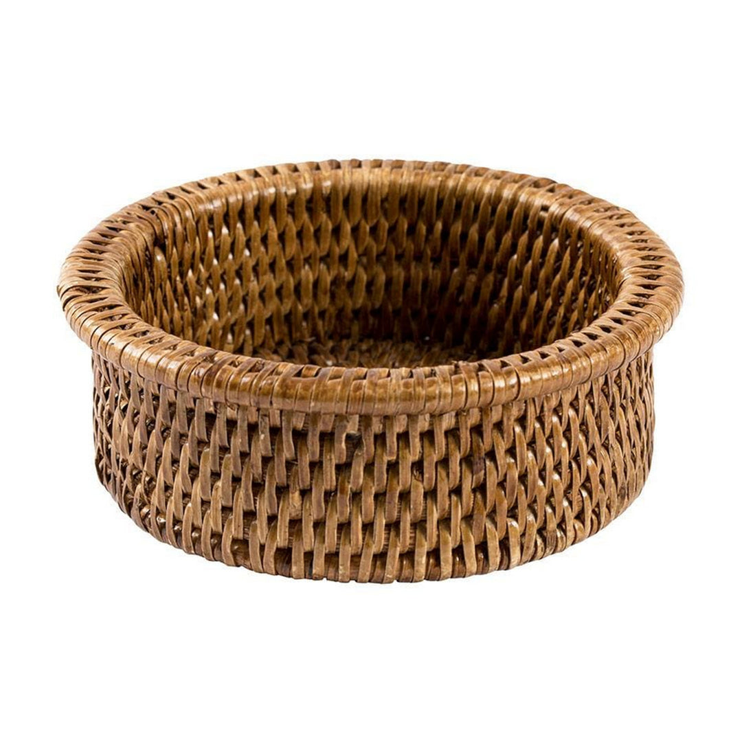 Rattan Wine Bottle Coaster - Dark