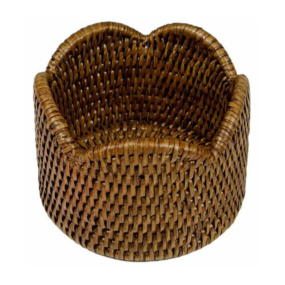 Rattan Scalloped Wine Coaster in Natural