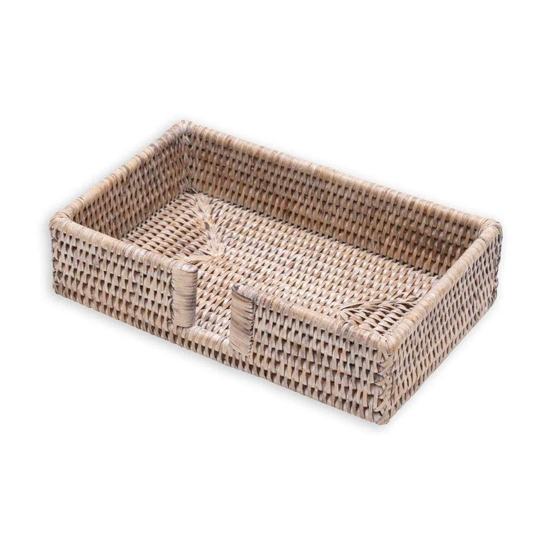 Rattan Guest Towel Napkin Holder - White
