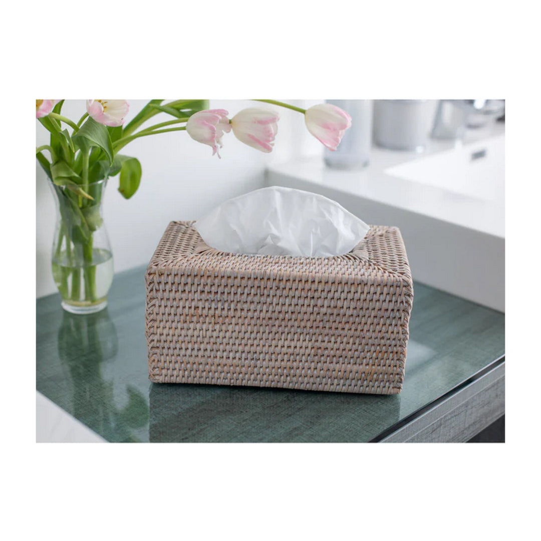 Rectangular Tissue Box Cover - White Wash