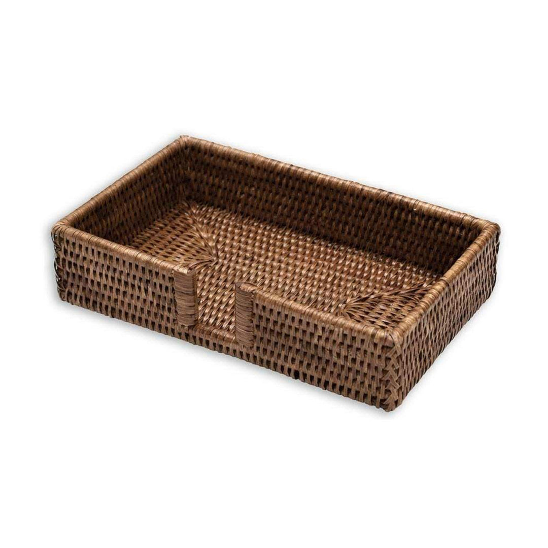 Rattan Guest Towel Napkin Holder - Dark