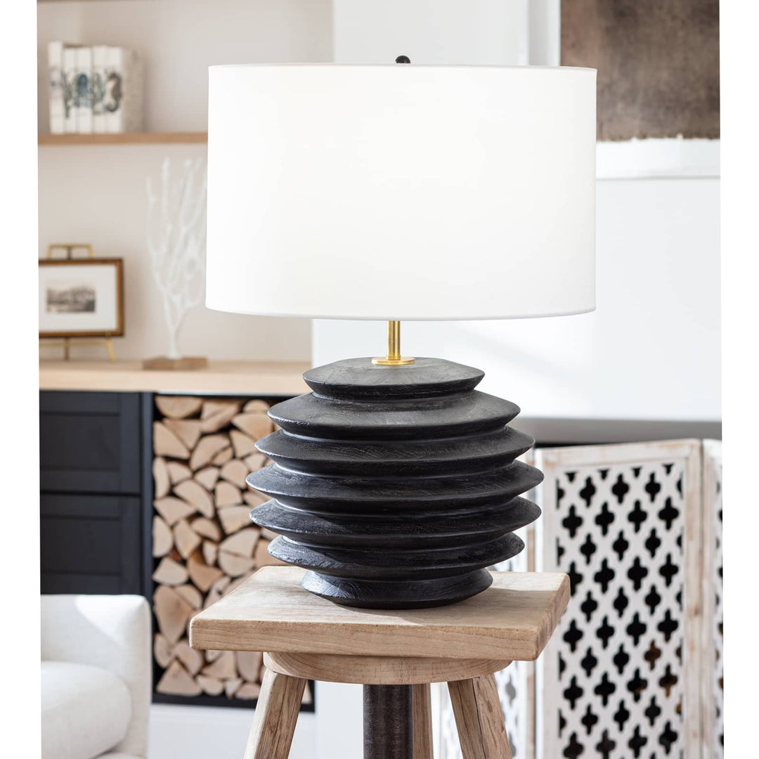Accordion Table Lamp Round (Ebony)