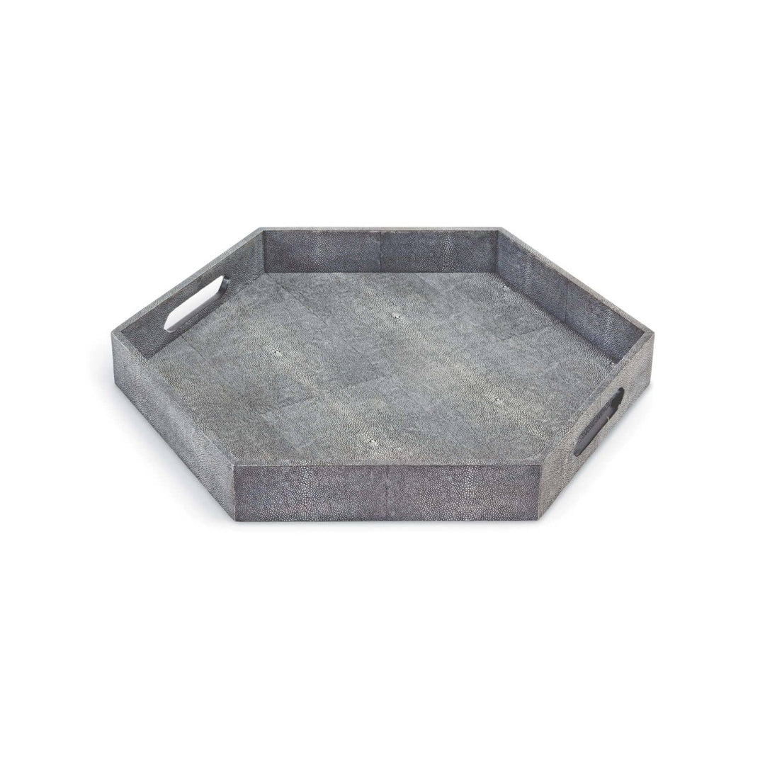Shagreen Hex Tray (Charcoal)