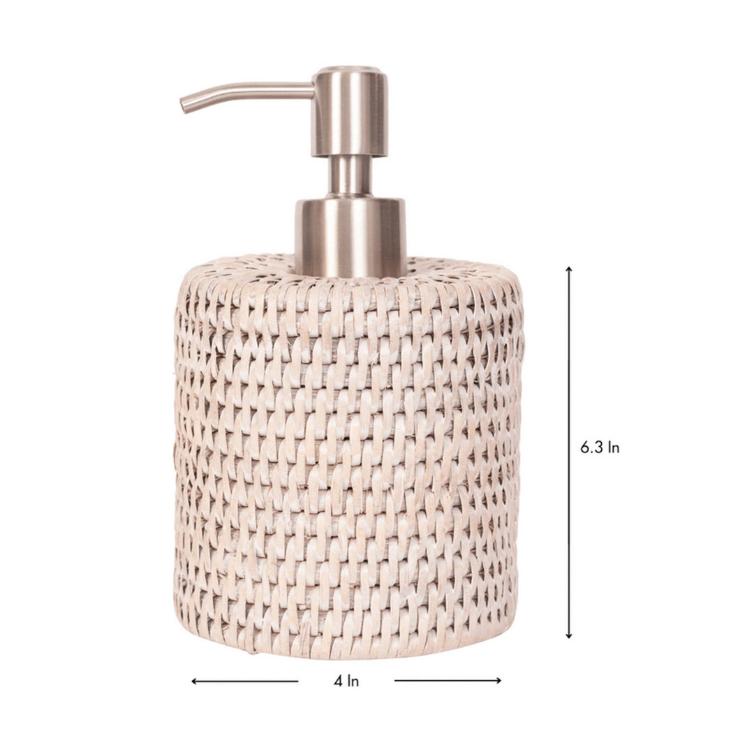 Stainless Steel Polished Finish Soap Pump Dispenser - White Wash