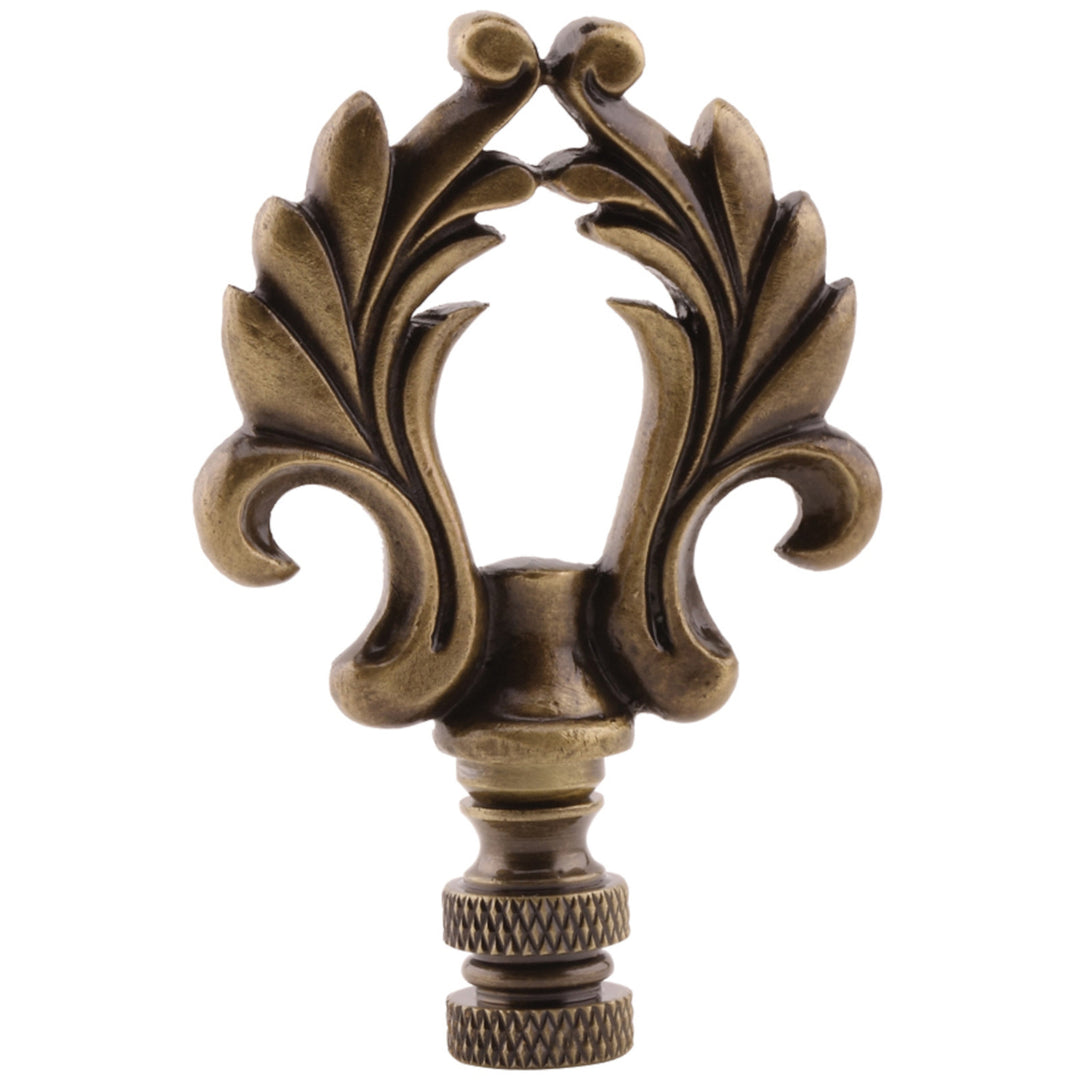 ANTIQUE Brass SCROLLED LOOP Finial