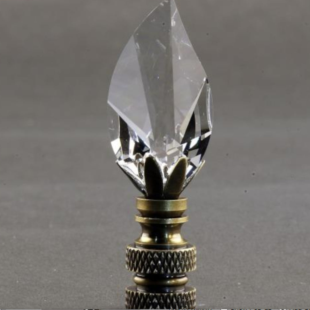 CLEAR LEAF CRYSTAL FINIAL