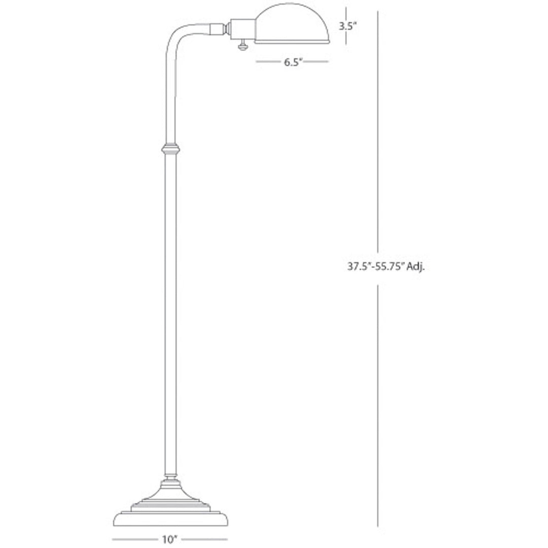 Kinetic Brass Floor Lamp in Antique Brass Finish
