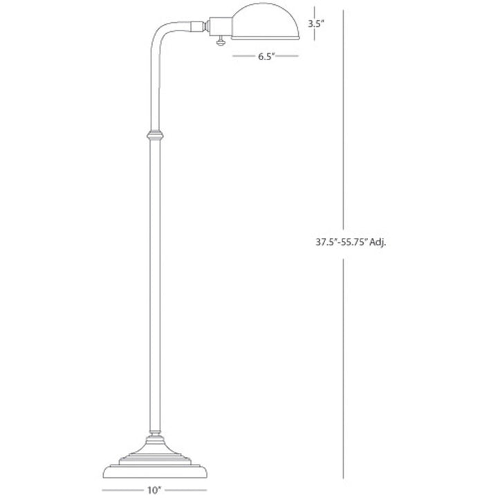 Kinetic Brass Floor Lamp in Antique Brass Finish