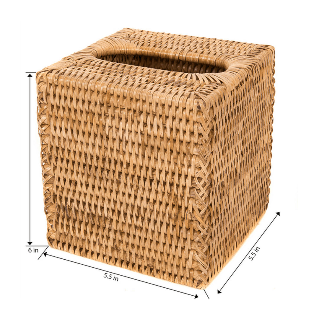 Column Tissue Box Cover - Honey Brown