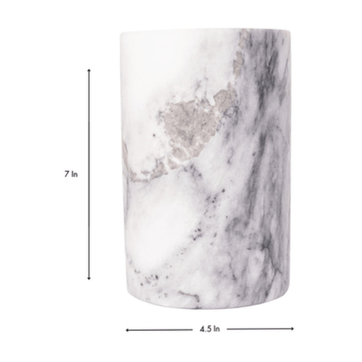 Marble Cylinder Wine Cooler - White Matte