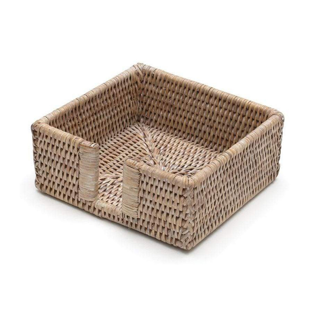 Rattan Cocktail Napkin Holder - White