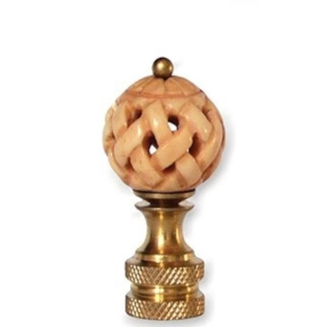 Genuine Hand-Carved Bone Finial - 1¾" h Tan
