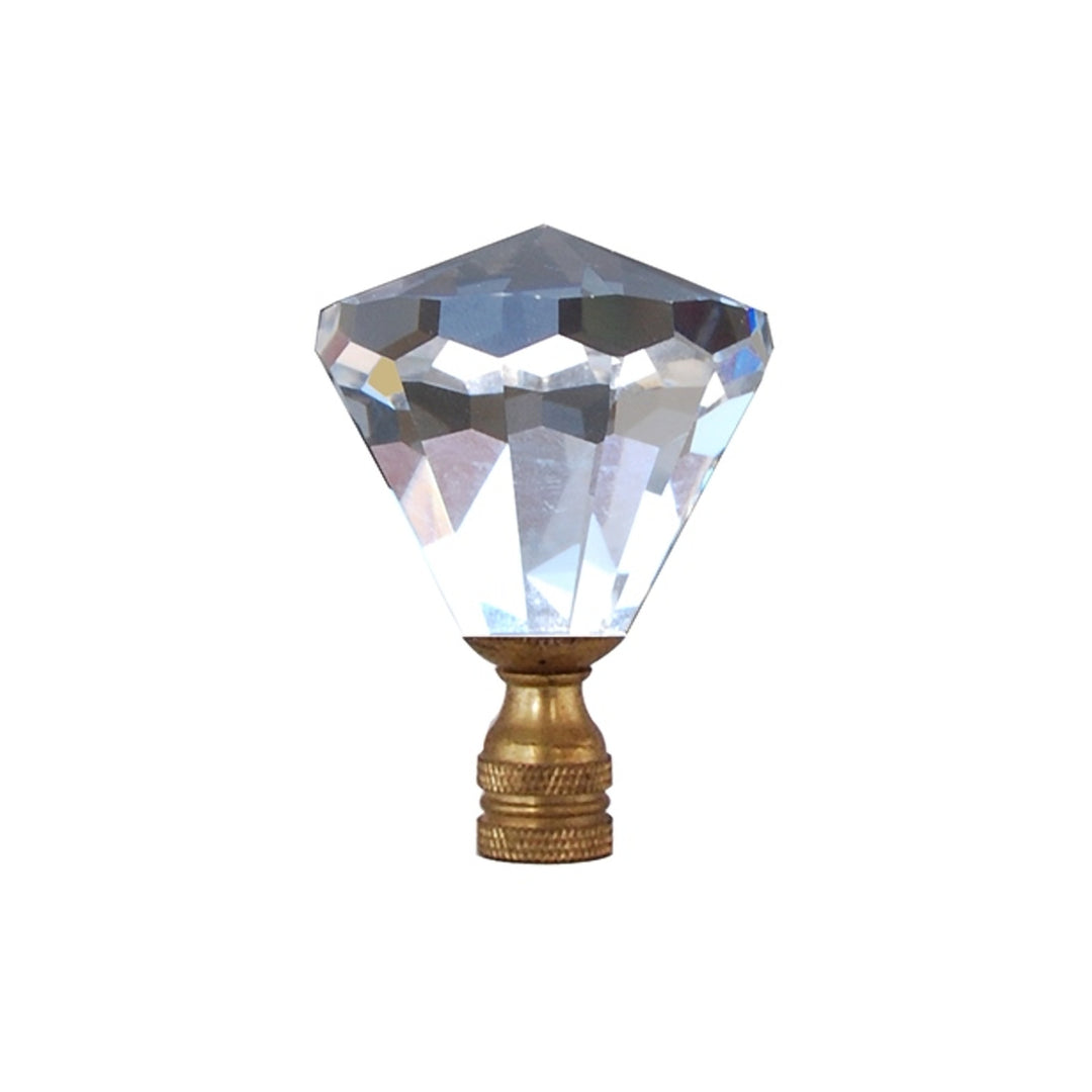 Crystal Finial - 2½" h Brass