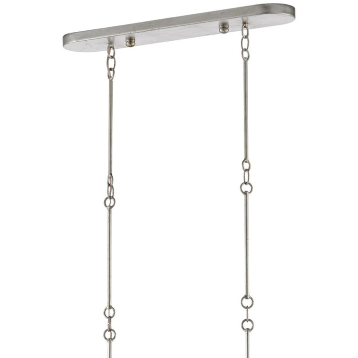 Grand Lotus Oval Silver Chandelier