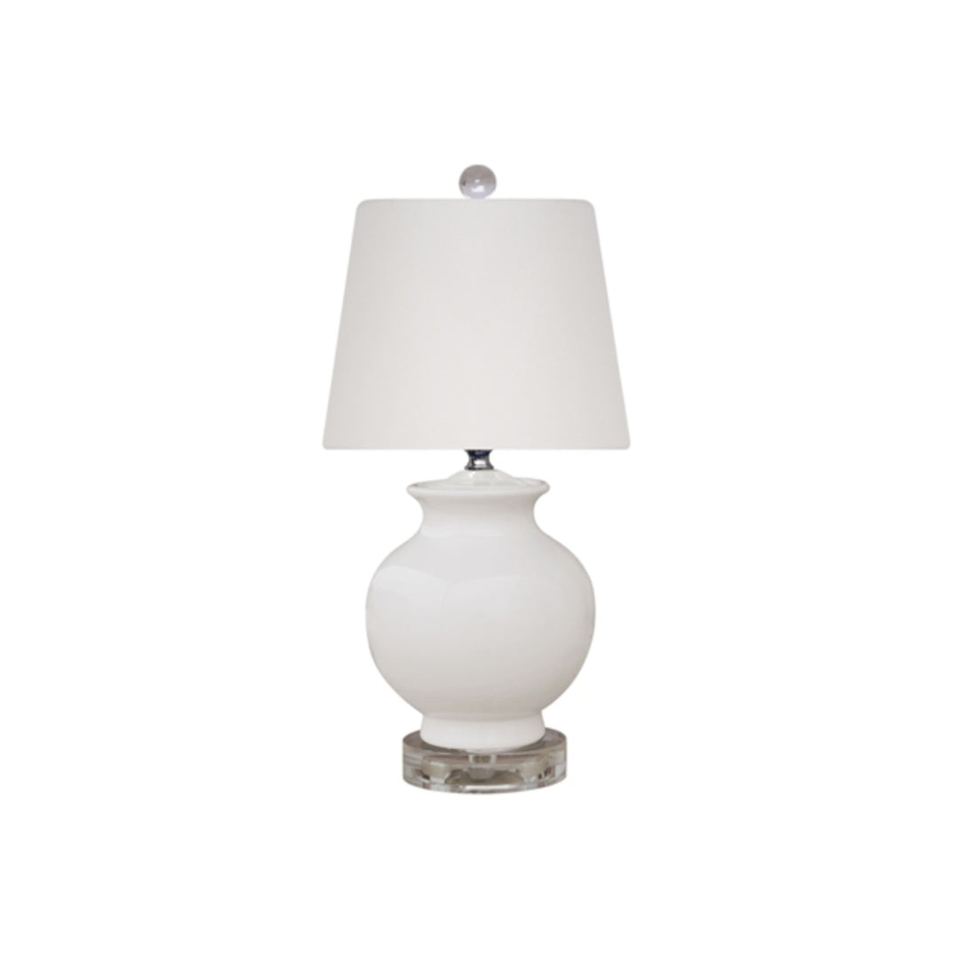 Porcelain Cream White Square Gourd Lamp