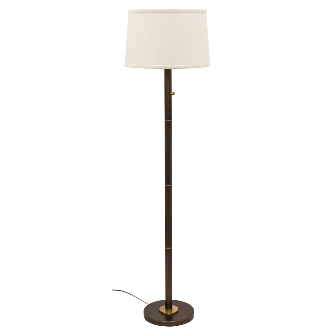 Rupert floor lamp in chestnut bronze with weathered brass accents