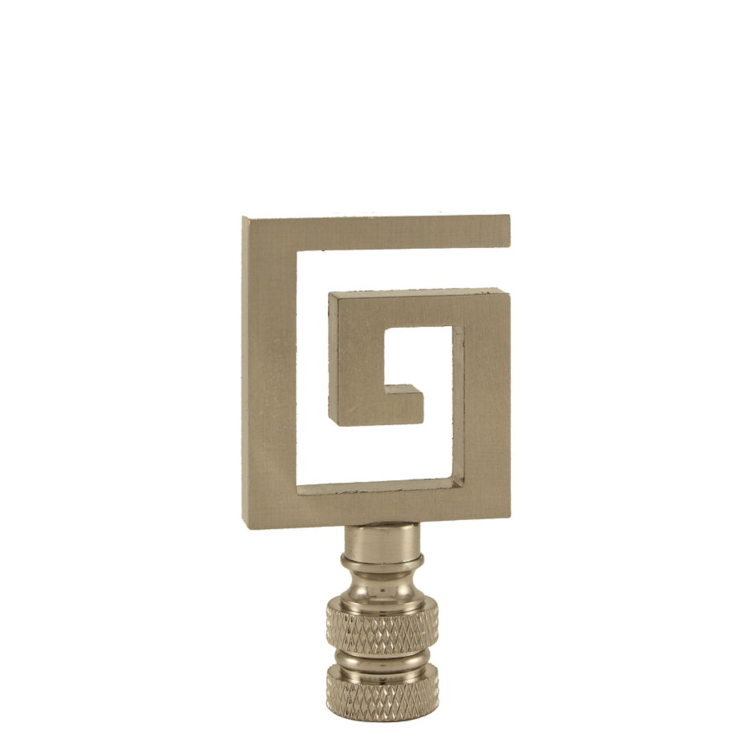 Greek Key FINIAL - Brushed Nickel