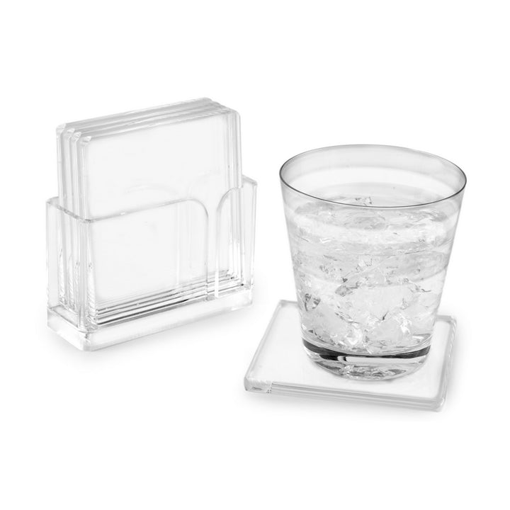 4" SQUARE 4-COASTER W/ HOLDER