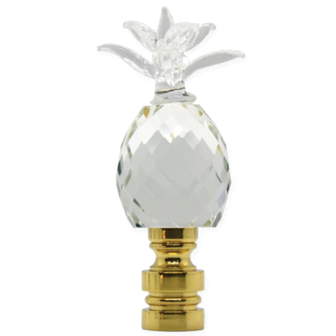 Crystal Pineapple Finial - 3" h Brass Base