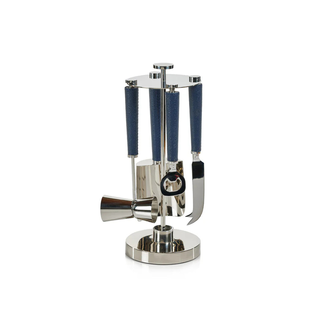 Laguna Nickel & Leather Bar Tool Set