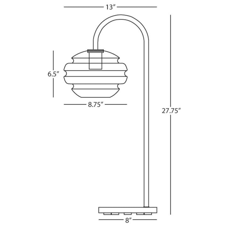 Horizon Table Lamp in Modern Brass Finish with Clear Glass