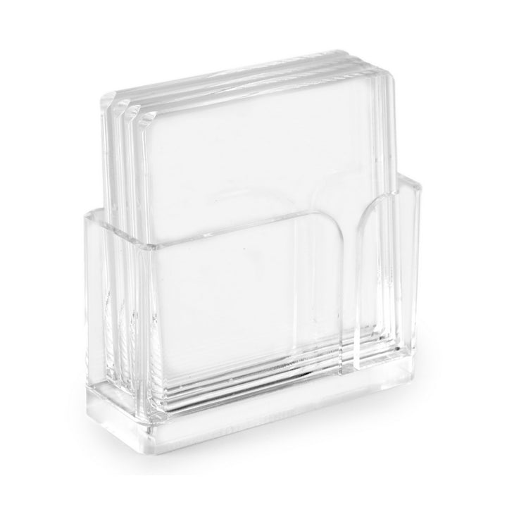 4" SQUARE 4-COASTER W/ HOLDER