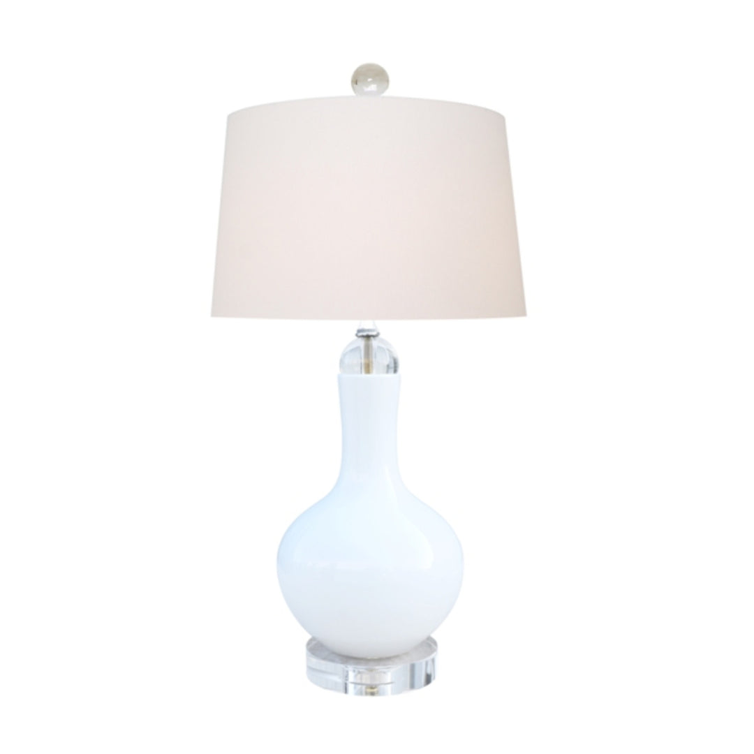 Porcelain White Celestial Bottle Vase Lamp