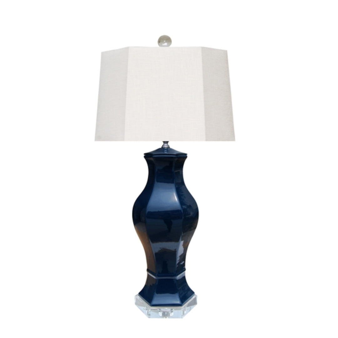 Porcelain Blue Hex Lamp