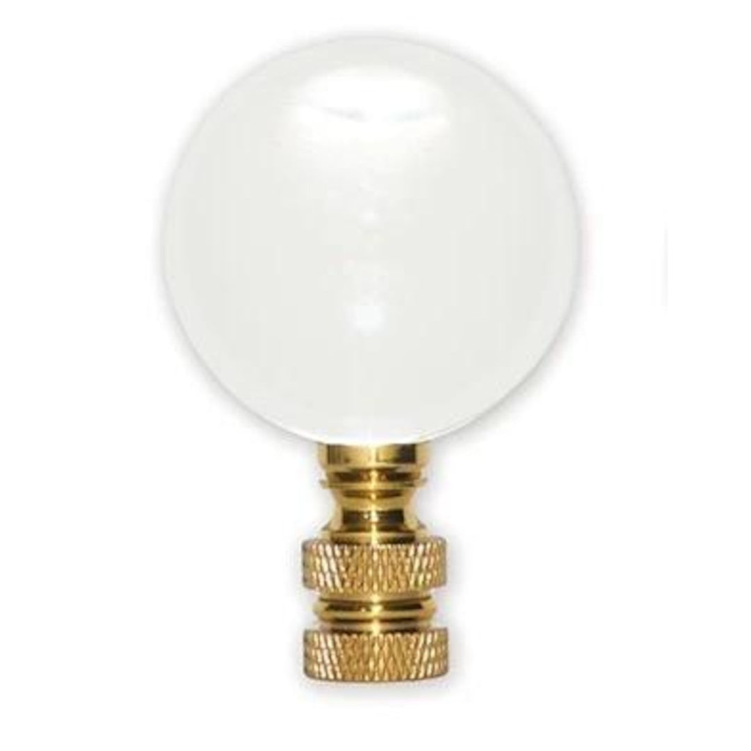 40mm Clear Crystal Ball Finial - 2½" h Brass
