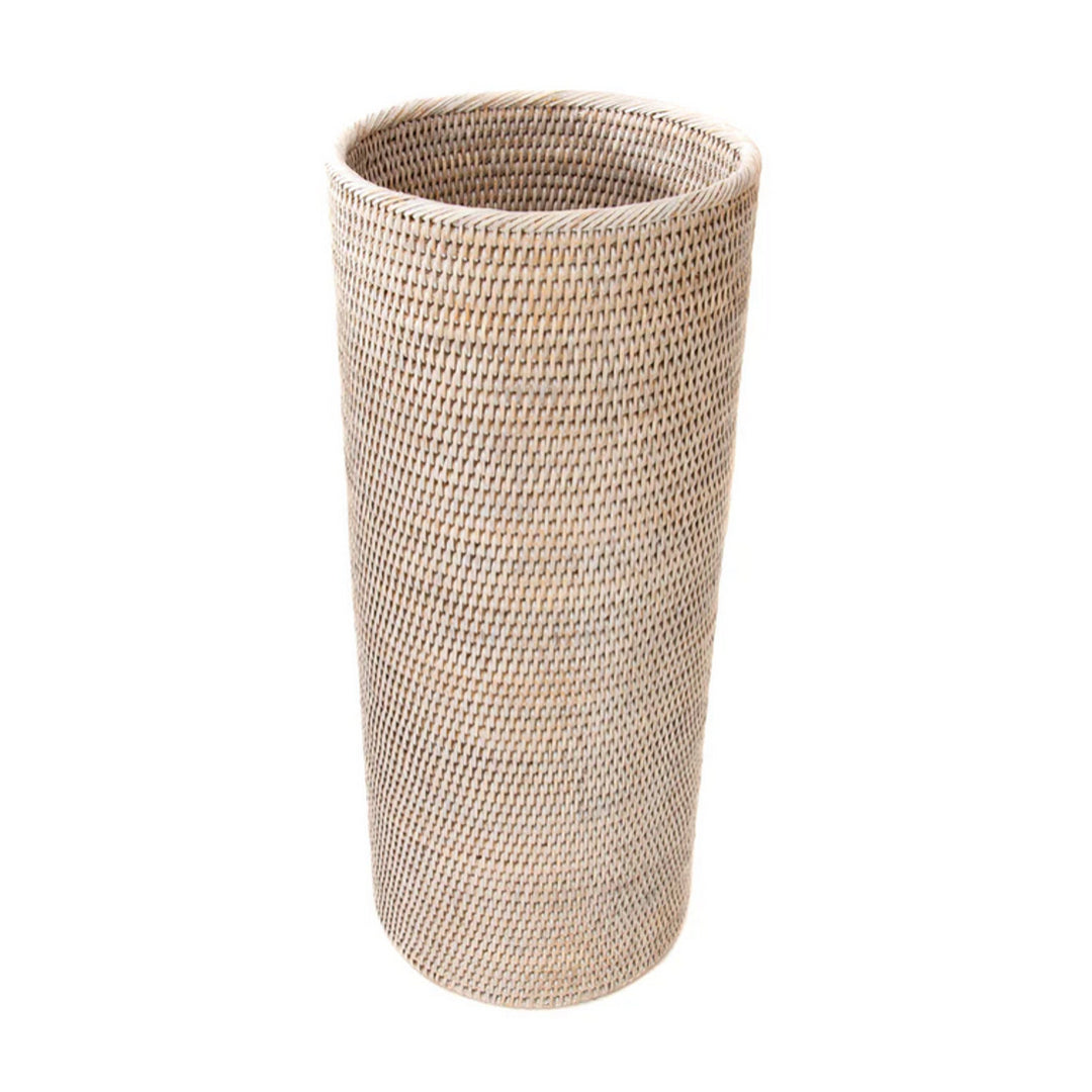 Round Umbrella Basket - White Wash