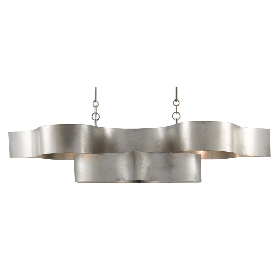 Grand Lotus Oval Silver Chandelier