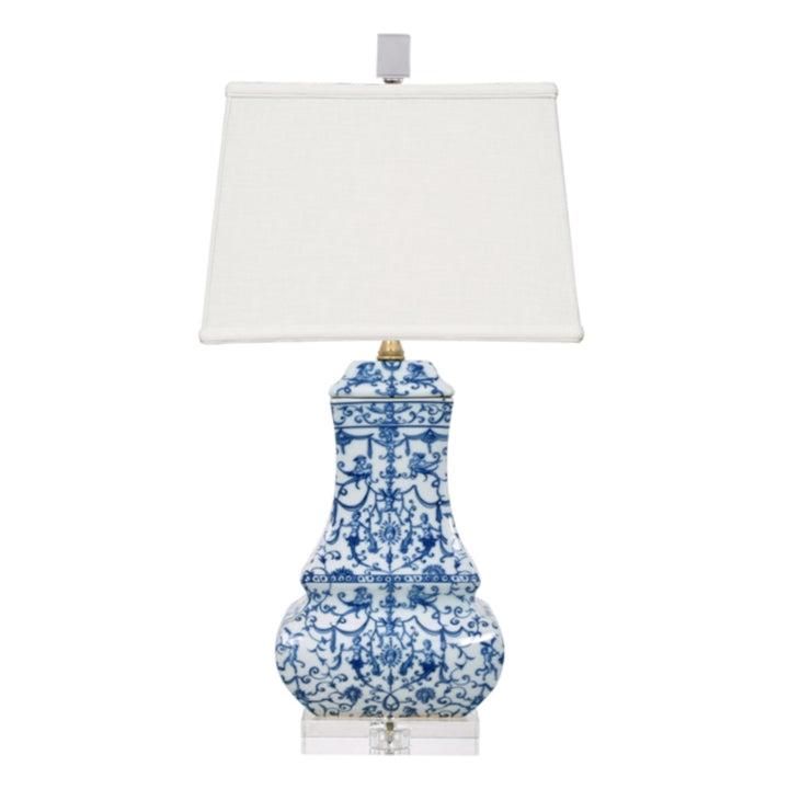 B/W Porcelain Euro Style Rectangle Jar Lamp