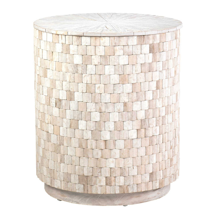 Fulton Storage Side Table, White Wash