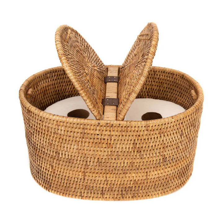 Oval Double Tissue Roll Box - Brown