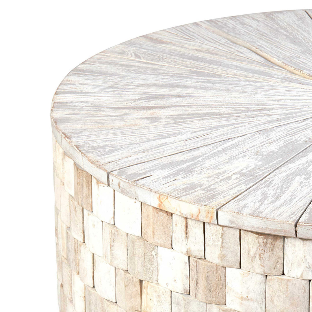Fulton Storage Side Table, White Wash