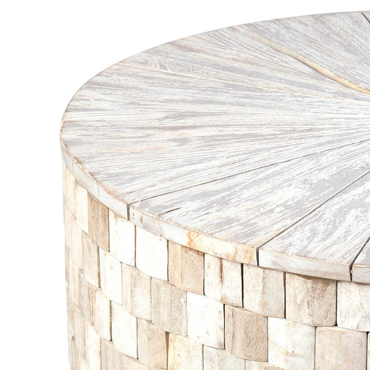Fulton Storage Side Table, White Wash