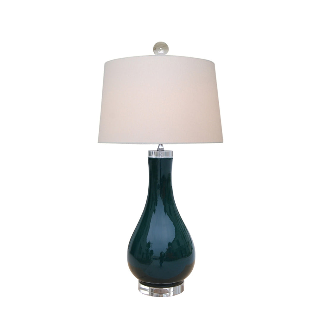 Porcelain Peacock Green Vase Lamp