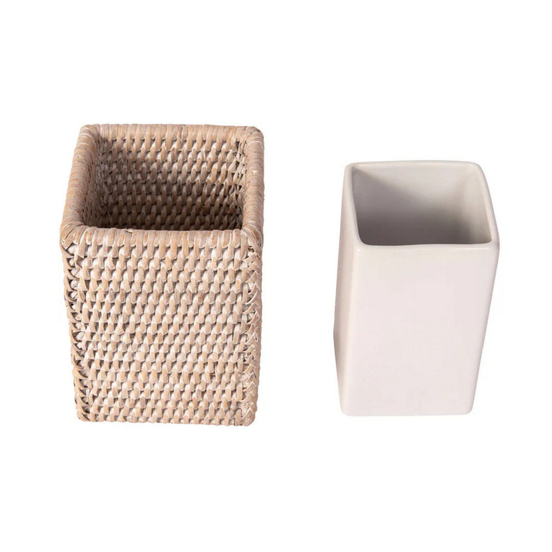 Square Tumbler with Ceramic Insert - Brown