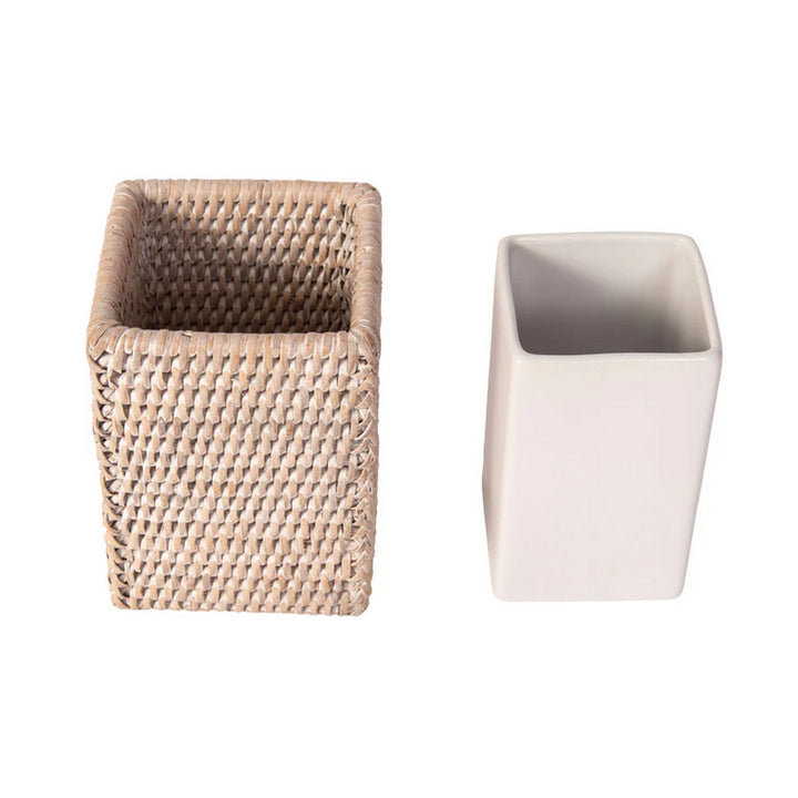 Square Tumbler with Ceramic Insert - Brown