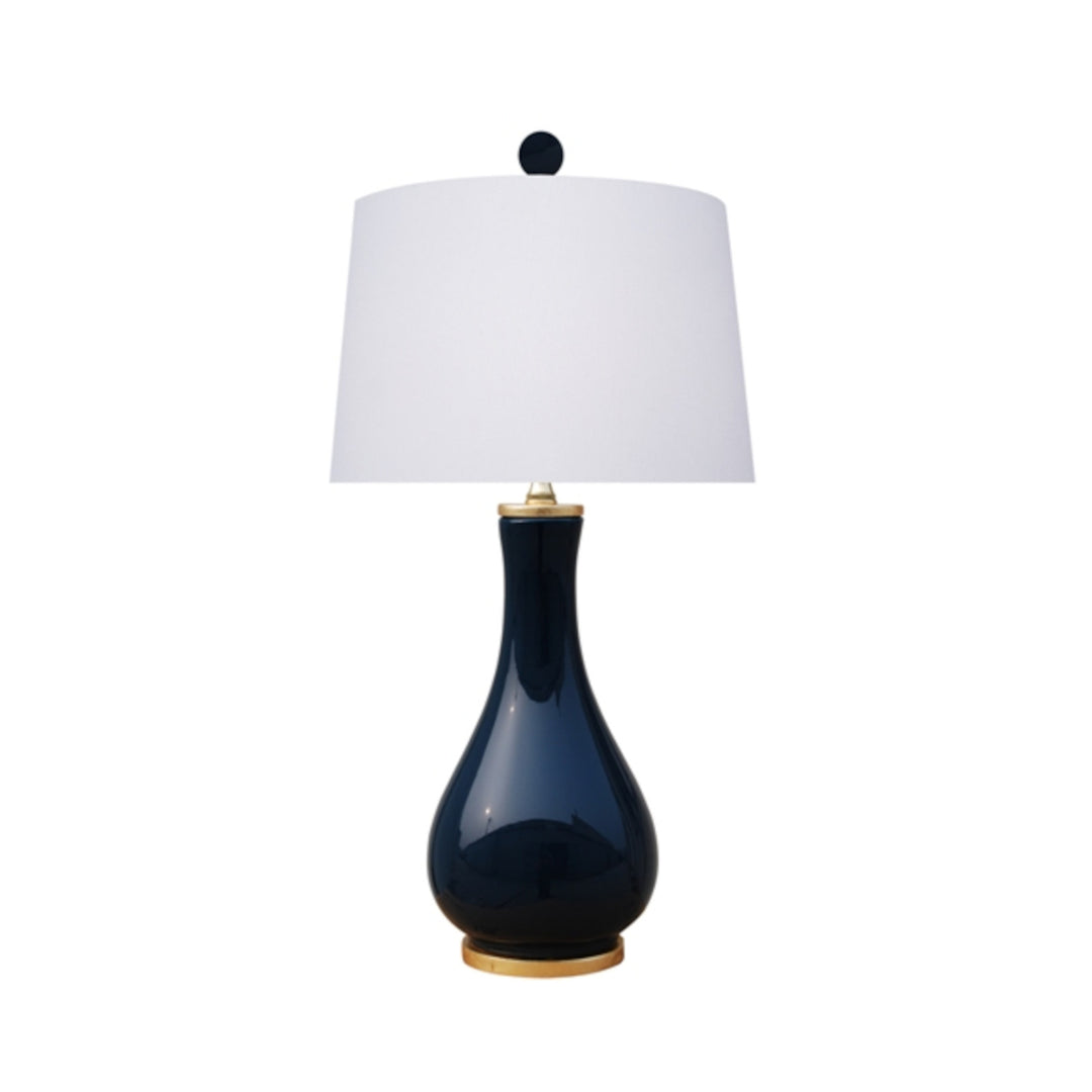 Porcelain Dark Navy Blue Vase Lamp