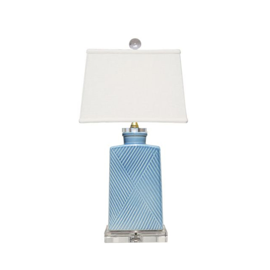 Romance Blue Porcelain Zigzag Lamp