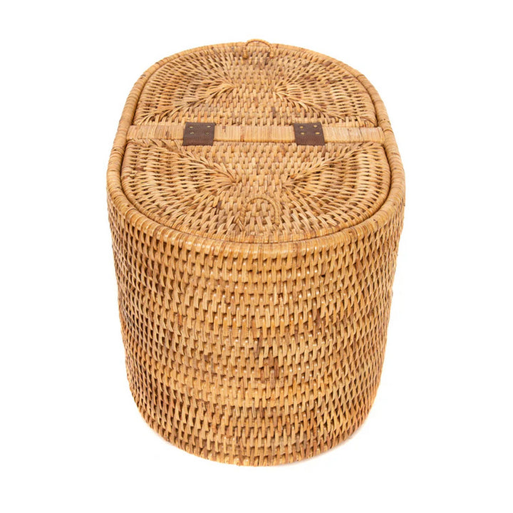 Oval Double Tissue Roll Box - Brown