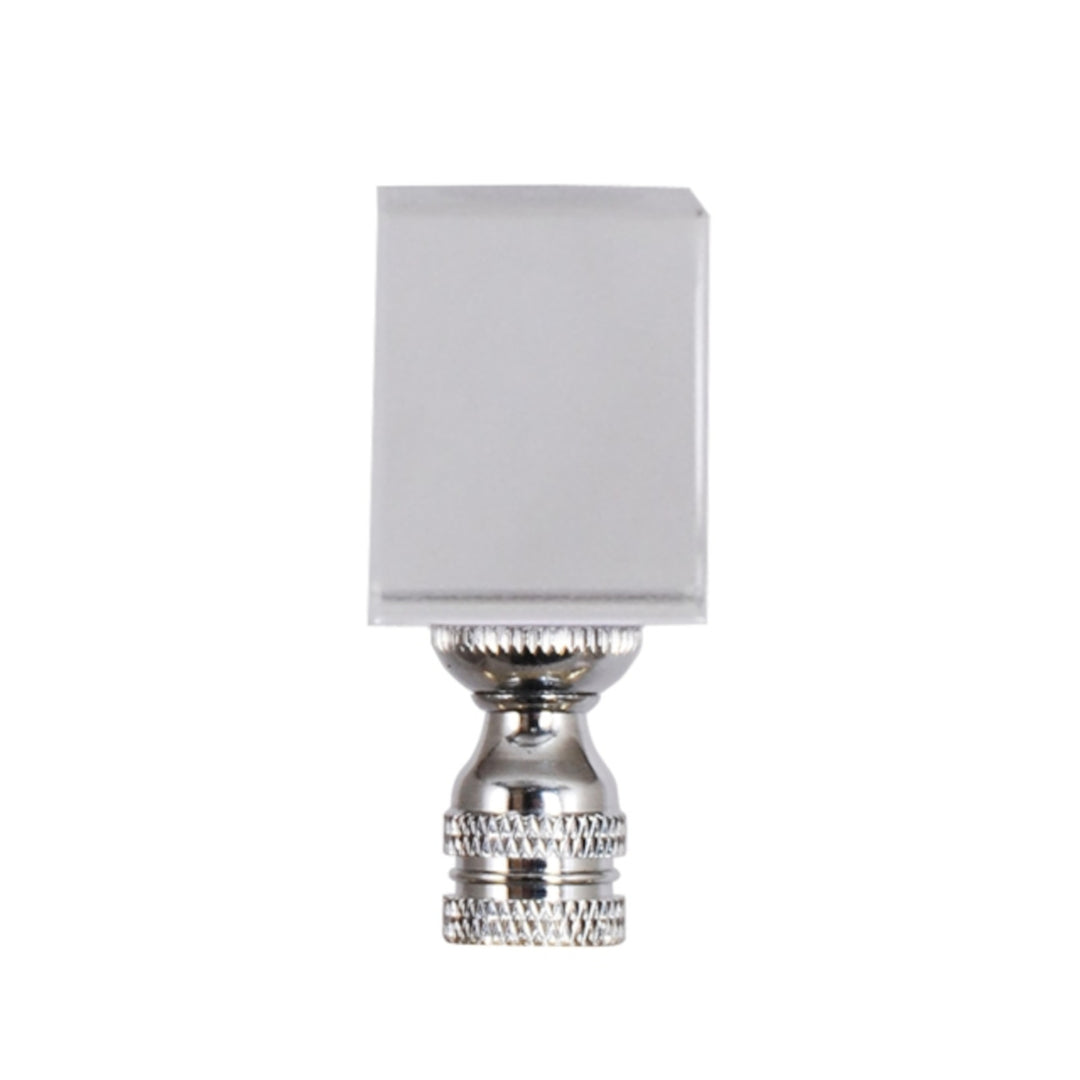 Crystal Square Finial Silver Base